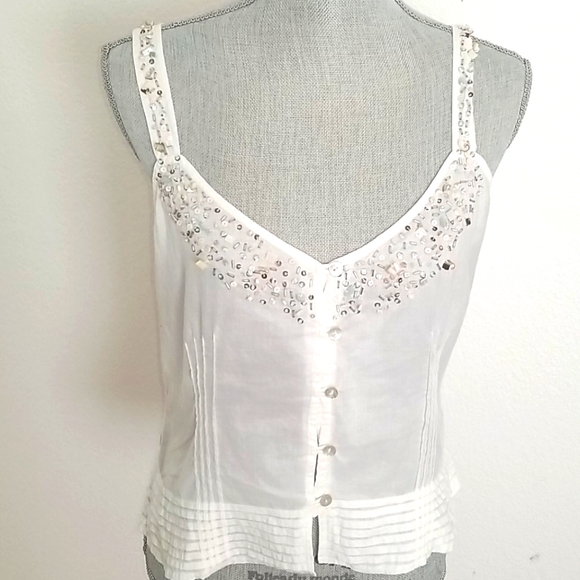 CITY DKNY Cami with Shell, Bead, and Sequin Trim - Picture 1 of 7